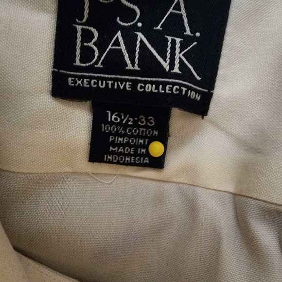 Jos. A. Banks Pinpoint Shirt, Men's size 16 1/2 Cream Color Dress Shirt - Picture 8 of 8
